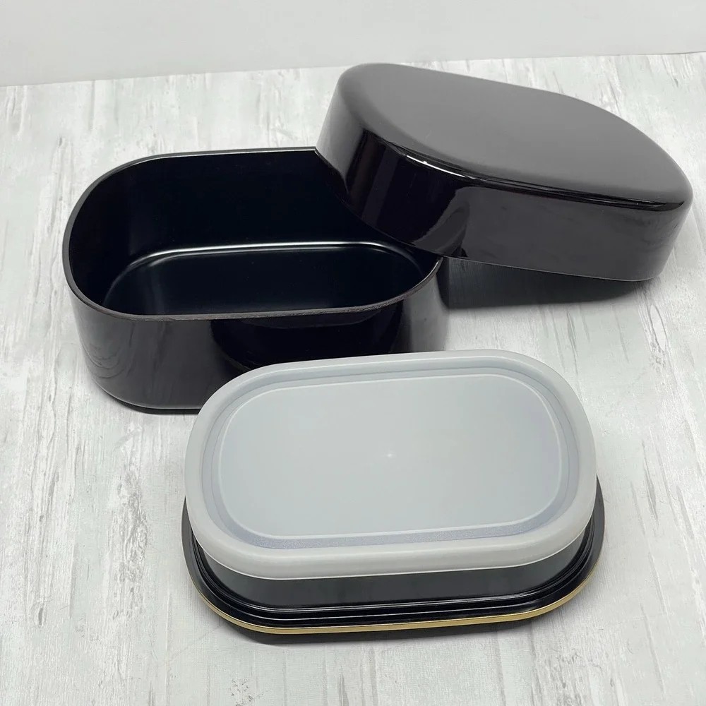 Japanese Style Bento Box Food Container Oval Nested Stackable Melamine Plastic‎